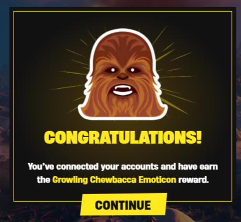 Chewbacca emoji in Fortnite