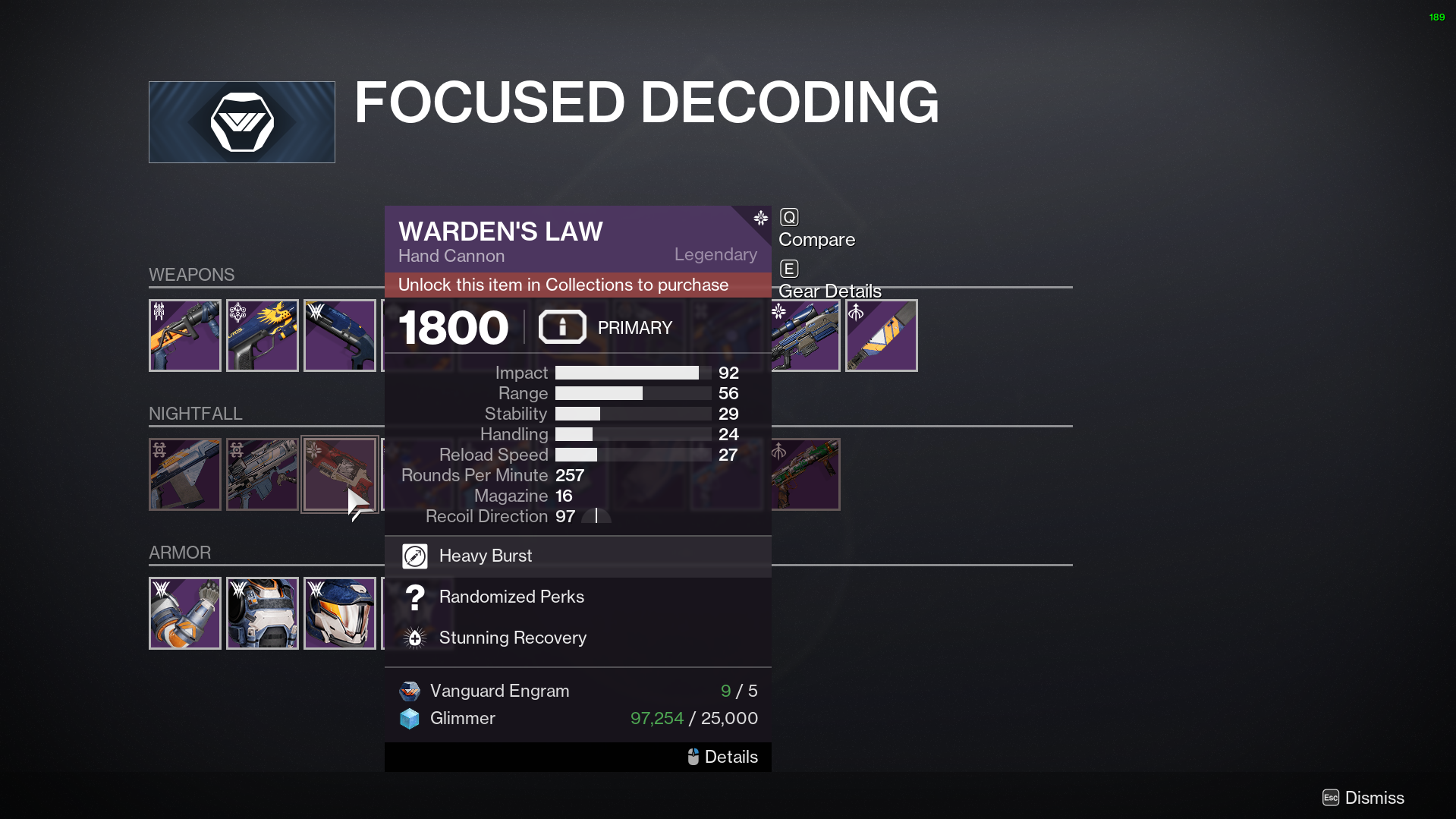 Warden’s Law god roll and best perks in Destiny 2