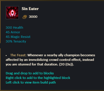 Sin Eater tooltip in LoL