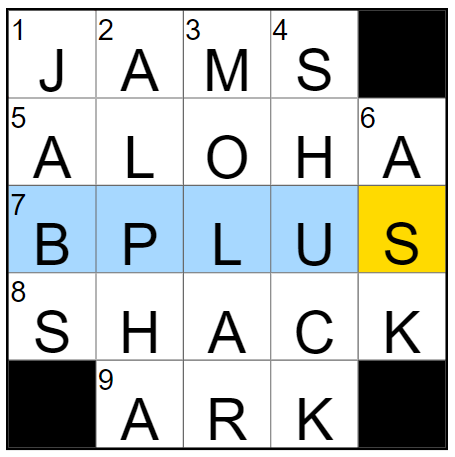 The May 20 NYT Mini board with all solution words filled.