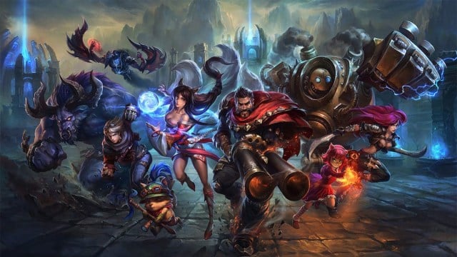 A collection of champs from League of Legends prepare to do battle.