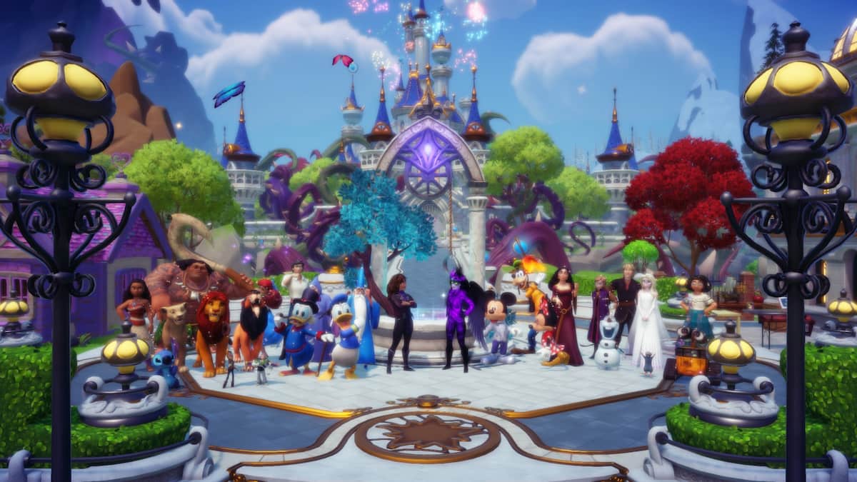 A bunch of Disney Dreamlight Valley characters gathered together.