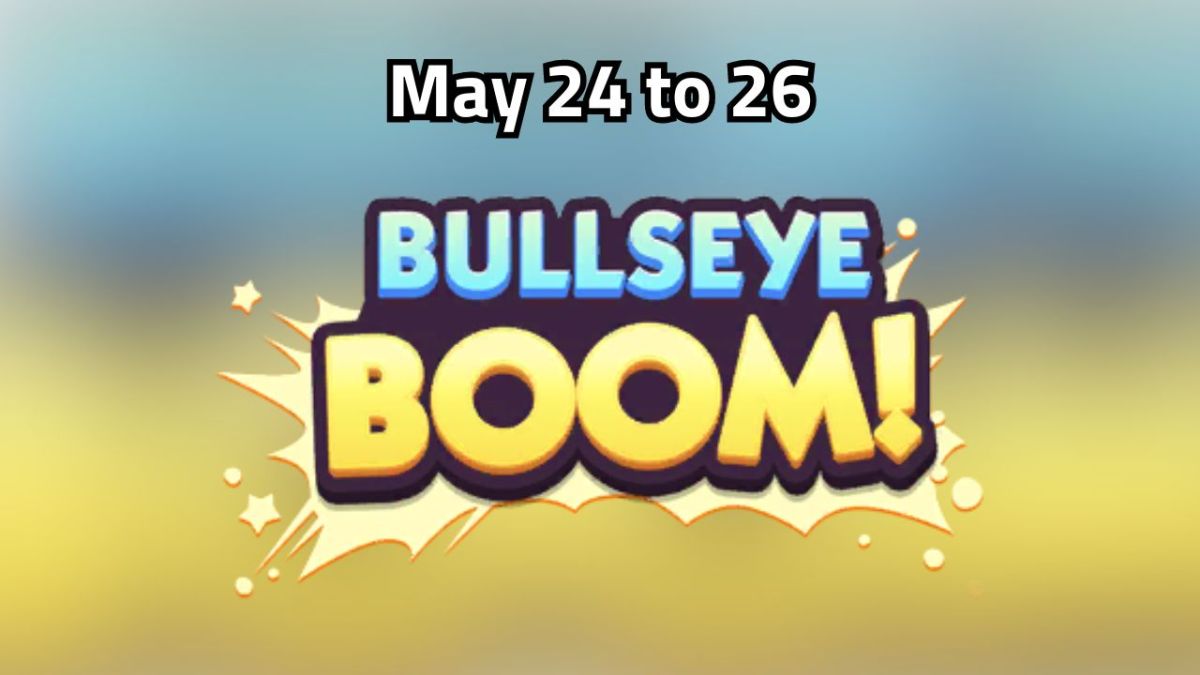 The Bullseye Boom logo on a blurry background with "May 24 to 26" written above it.