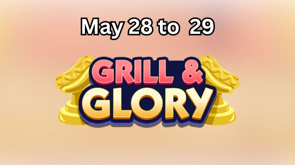 Grill and Glory logo on a blurry background with "may 28 to 29" written above it.