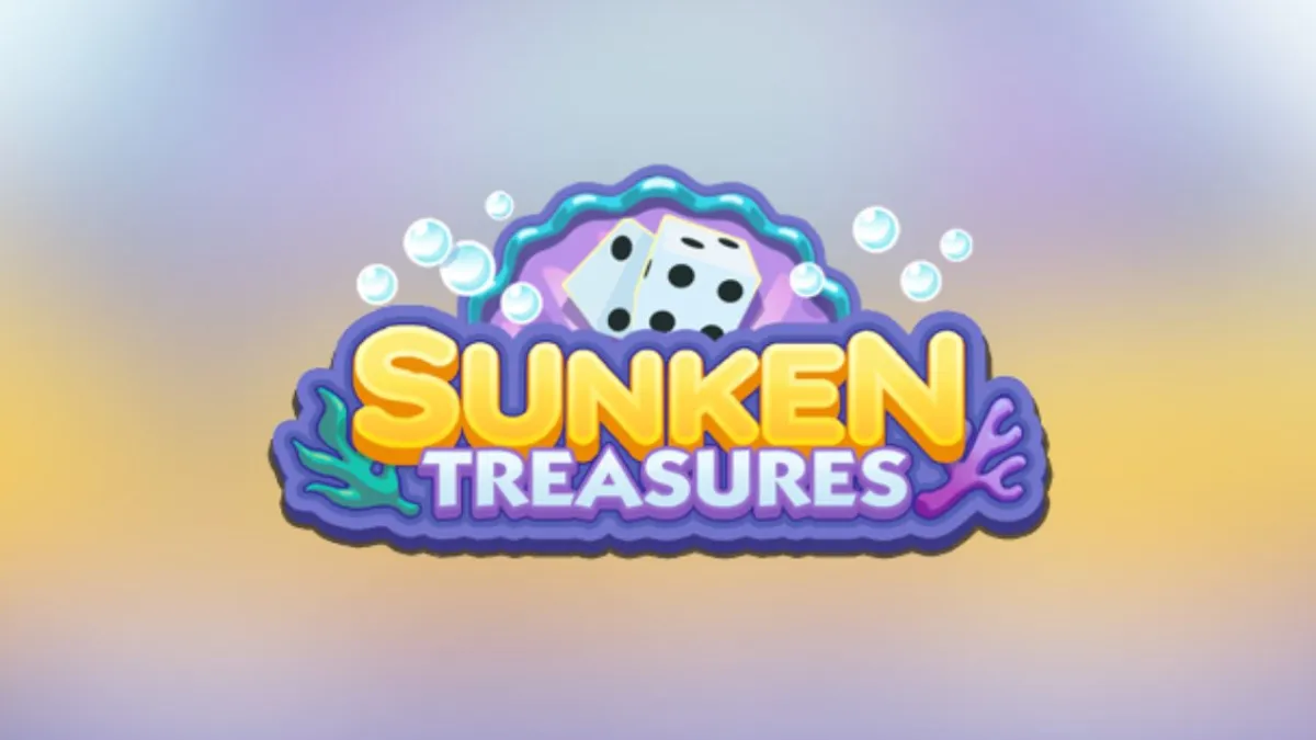 The Sunken Treasures logo in Monopoly GO.
