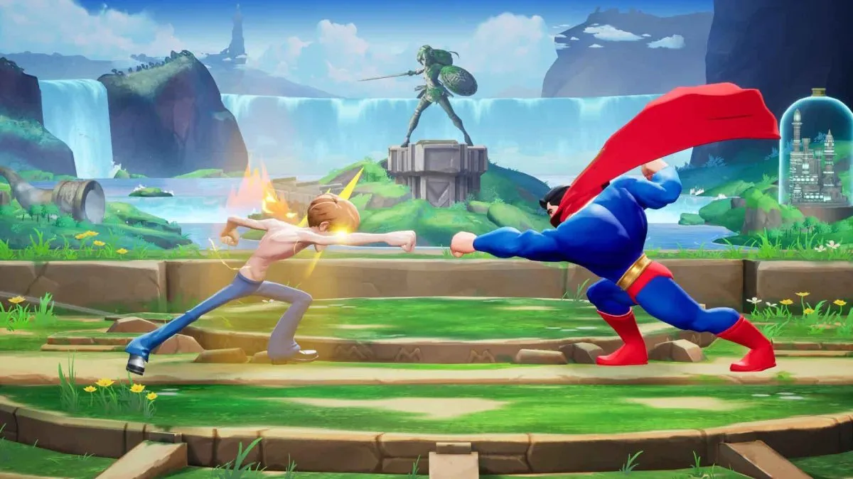superman fighting shaggy in multi versus