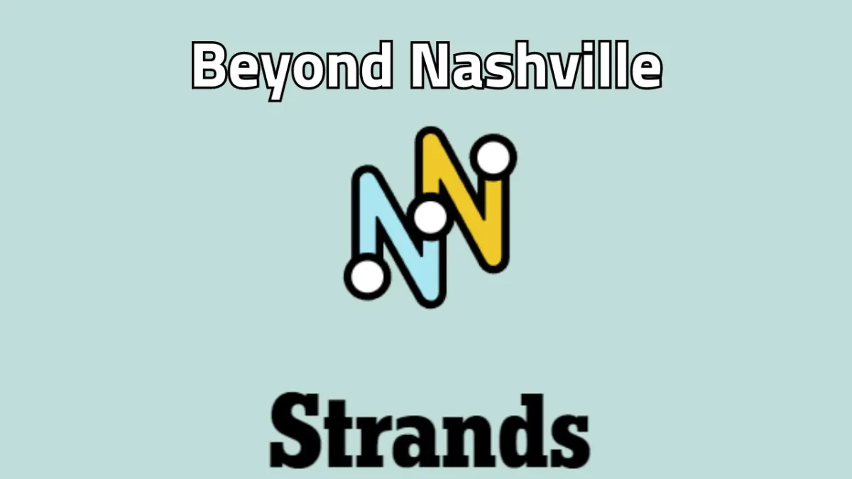 The NYT Strands logo on a gray background with "Beyond Nashville" written in white.