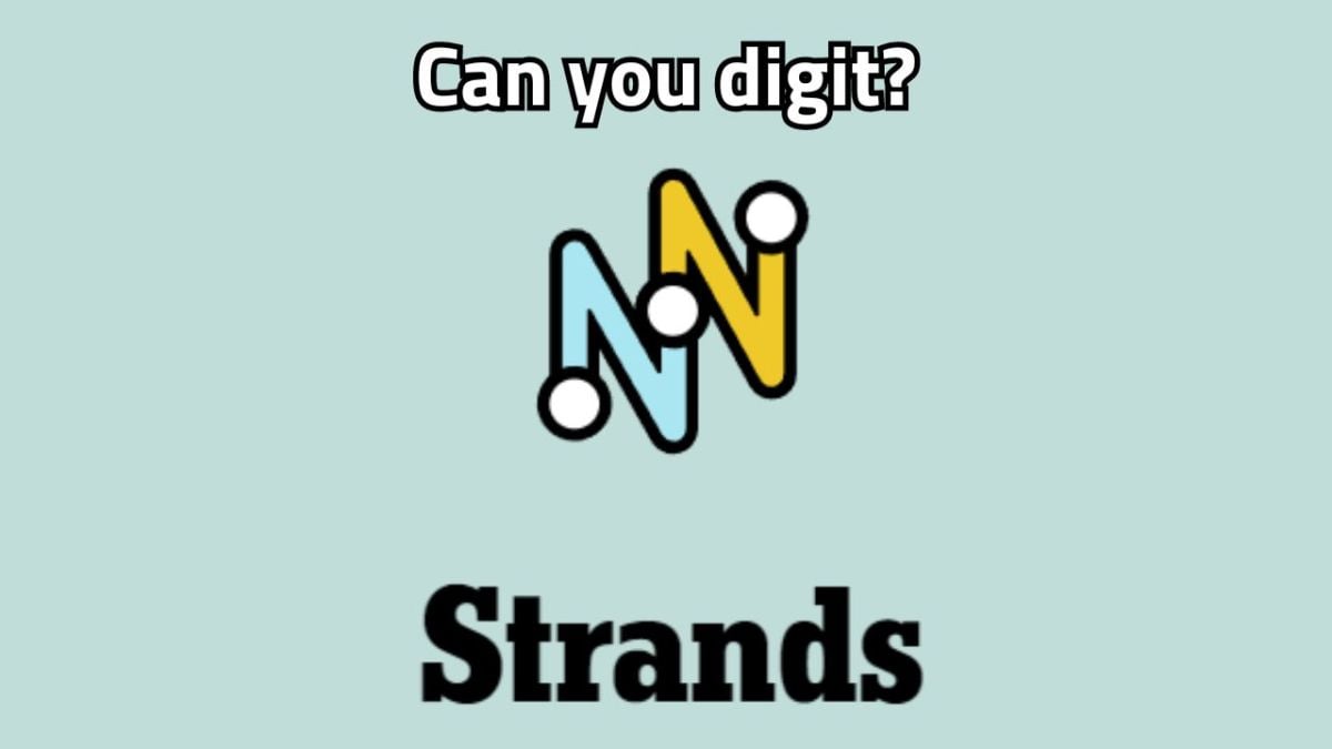 The NYT Strands logo with "Can you digit?" written on top of it.