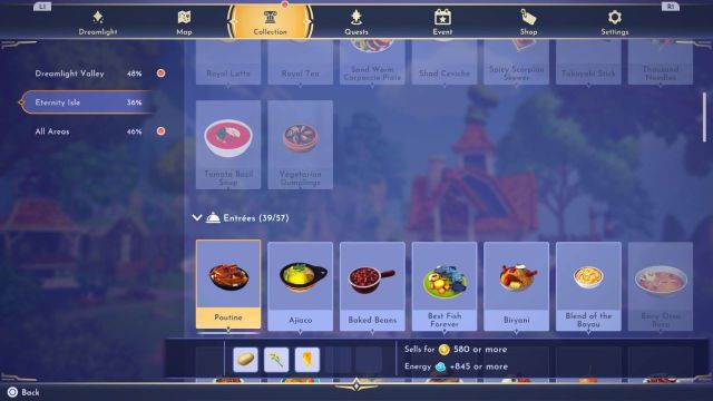 poutine meal in the collections recipe in disney dreamlight valley