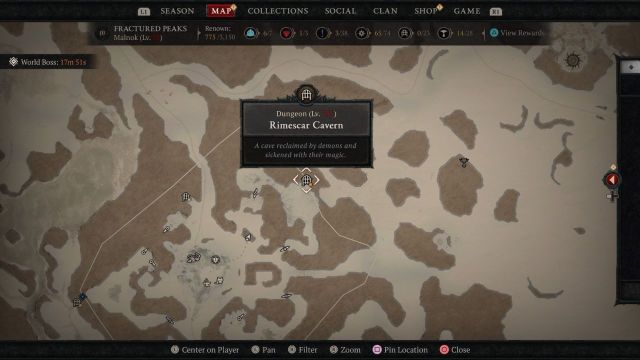 Diablo 4 Rimescar Cavern dungeon location and how to clear it