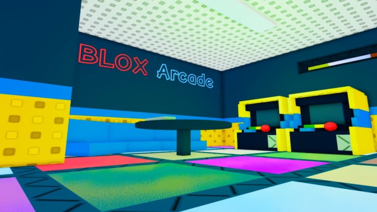 An arcade room in Roblox.