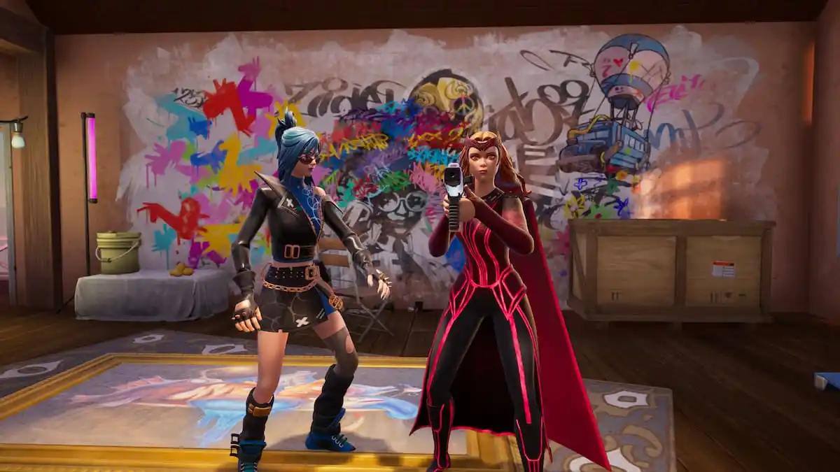 Scarlet Witch standing next to Hope in Fortnite.