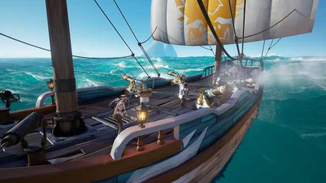 Skeletons on a player ship in Sea of Thieves
