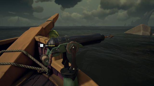 Harpoon on the side of the ship in Sea of Thieves