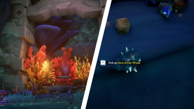 On the left, Treasury loot and on the right, Horn of Fair Winds in the loot