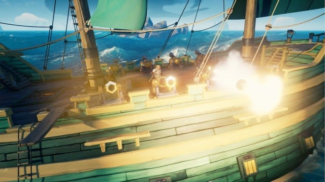 A ship fight in Sea of Thieves