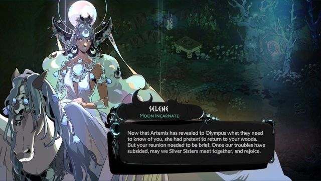 Selene appearing during encounter in hades 2