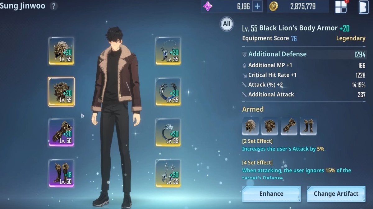 Solo Leveling Arise Sung Jinwoo build: Best weapons, Artifacts and Skills