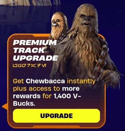 Chewbacca Star Wars Fortnite pass upgrade