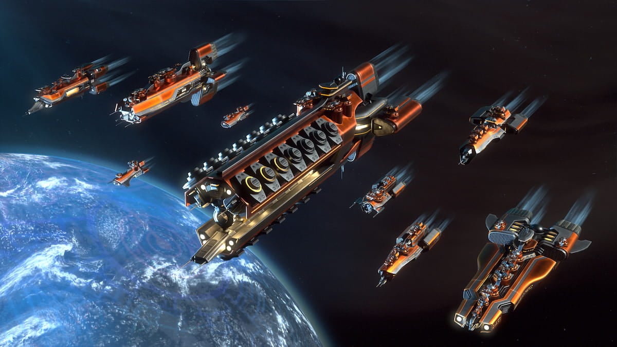 Orange fleet in Stellaris