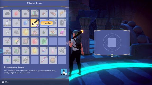 using lever to open three pillar gates to the spark in dreamlight valley