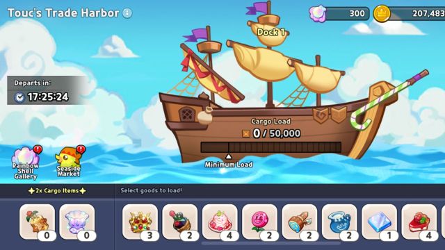 trade ship in tuoc's trade harbor in cookie run kingdom