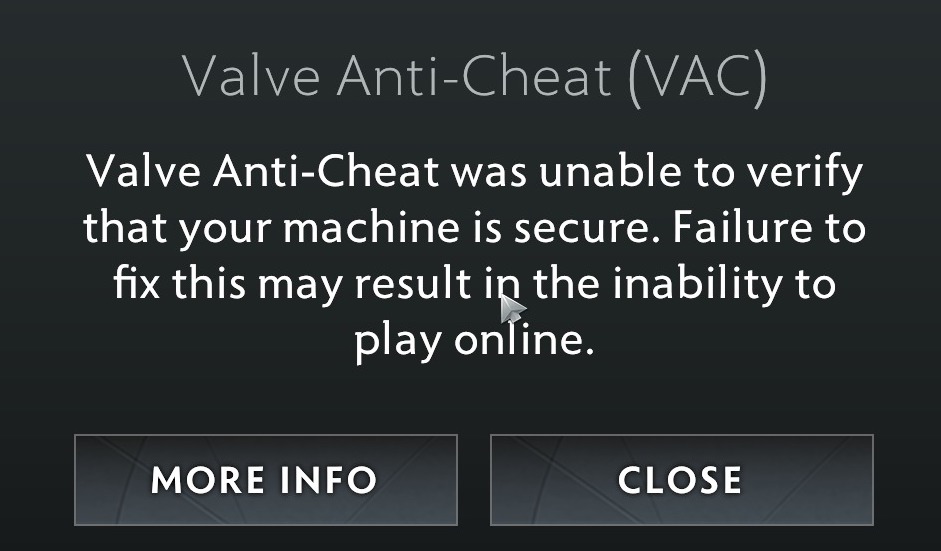 How to fix the Valve Anti Cheat (VAC) error in Dota 2