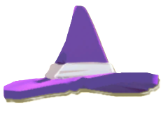 A purple witch's hat in Little Kitty, Big City