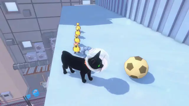 The yellow soccer ball in Little Kitty, Big City.