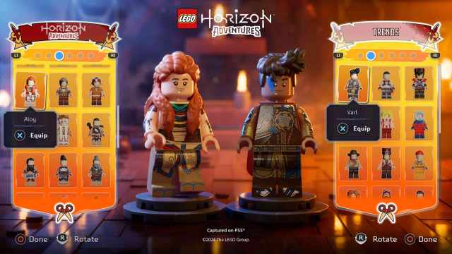 Aloy and her Varl can have multiple costumes in LEGO Horizon Adventures.