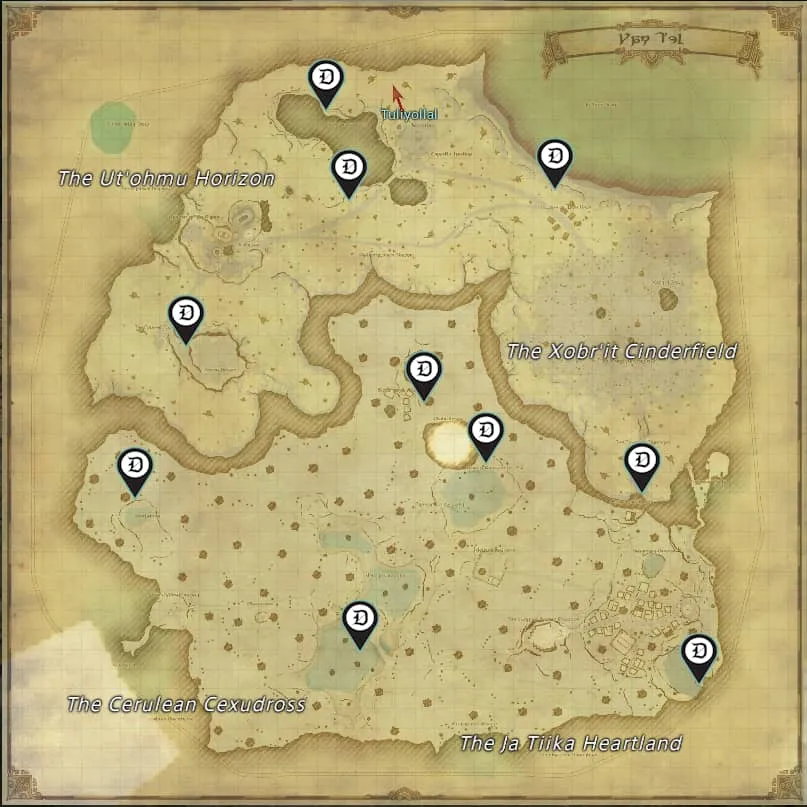 All Yak T'el Aether Current locations in Final Fantasy XIV
