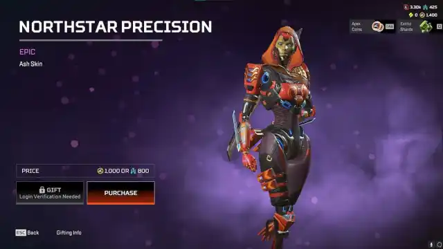 The Northstar Precision Ash skin from the Apex Legends Double Take event.