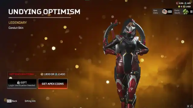 The Undying Optimism Conduit skin from the Apex Legends Double Take event.