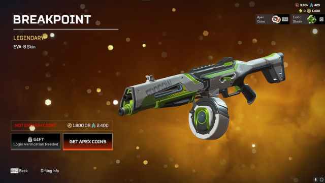 The Breakpoint EVA-8 skin from the Apex Legends Double Take event.