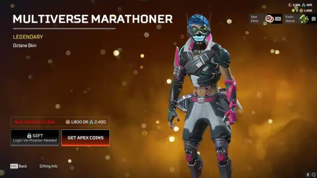 The Multiverse Marathoner Octane skin from the Apex Legends Double Take event.