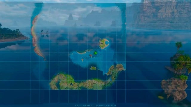 Shastasaurus location on the map in Ark Survival Ascended