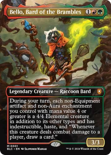 Racoon usa árboles mágicamente en el mazo Bloomburrow MTG Commander