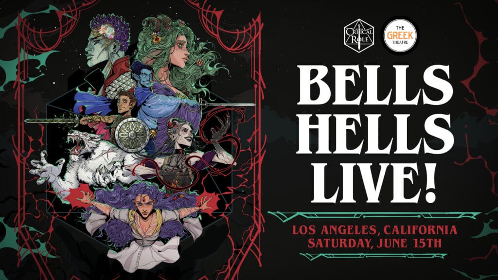 A promotional image for Critical Role's live show featuring art of all the campaign's characters.