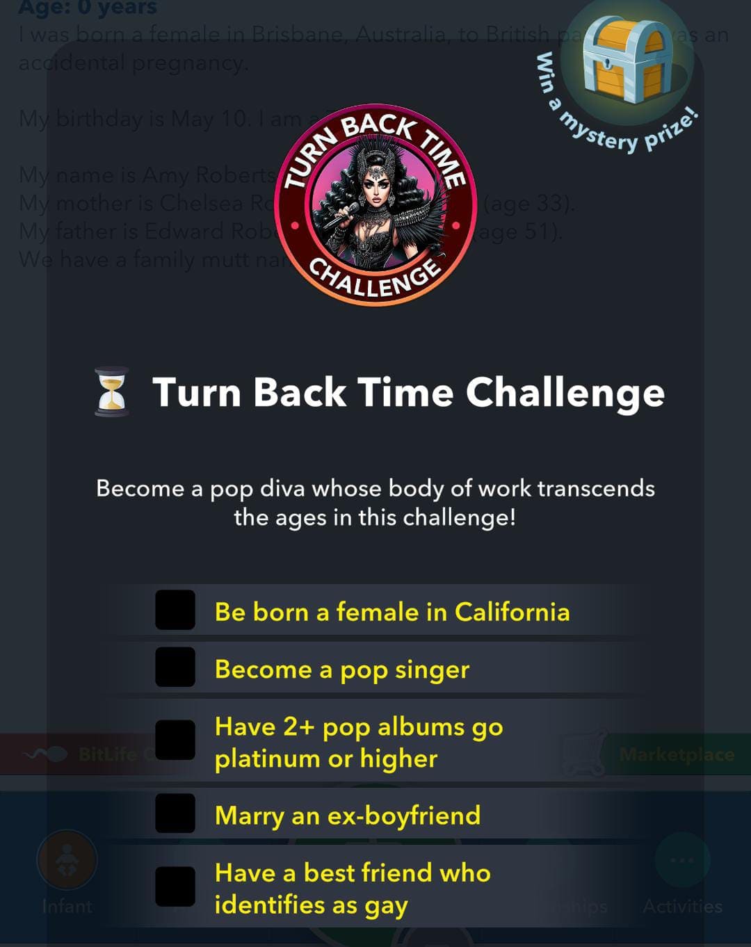 How to complete the Turn Back Time Challenge in Bitlife