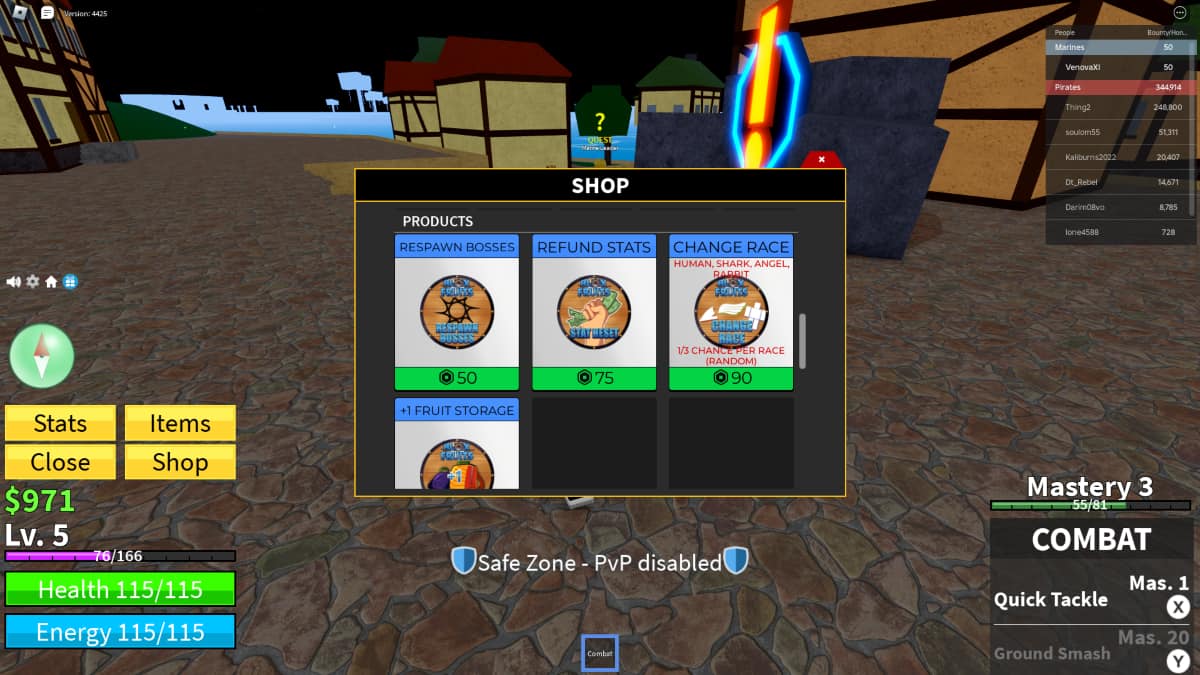 How to change race in Blox Fruits