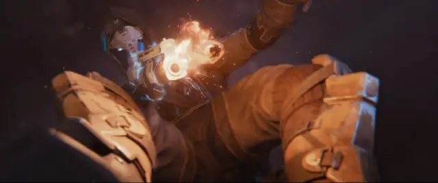 Cayde-6 firing his Ace of Spades in the Wild Card mission