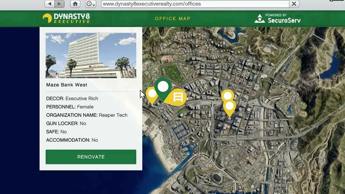 Where to find the Executive Office GTA Online