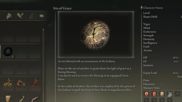 The Iris of Grace item in Elden Ring Shadow of the Erdtree.