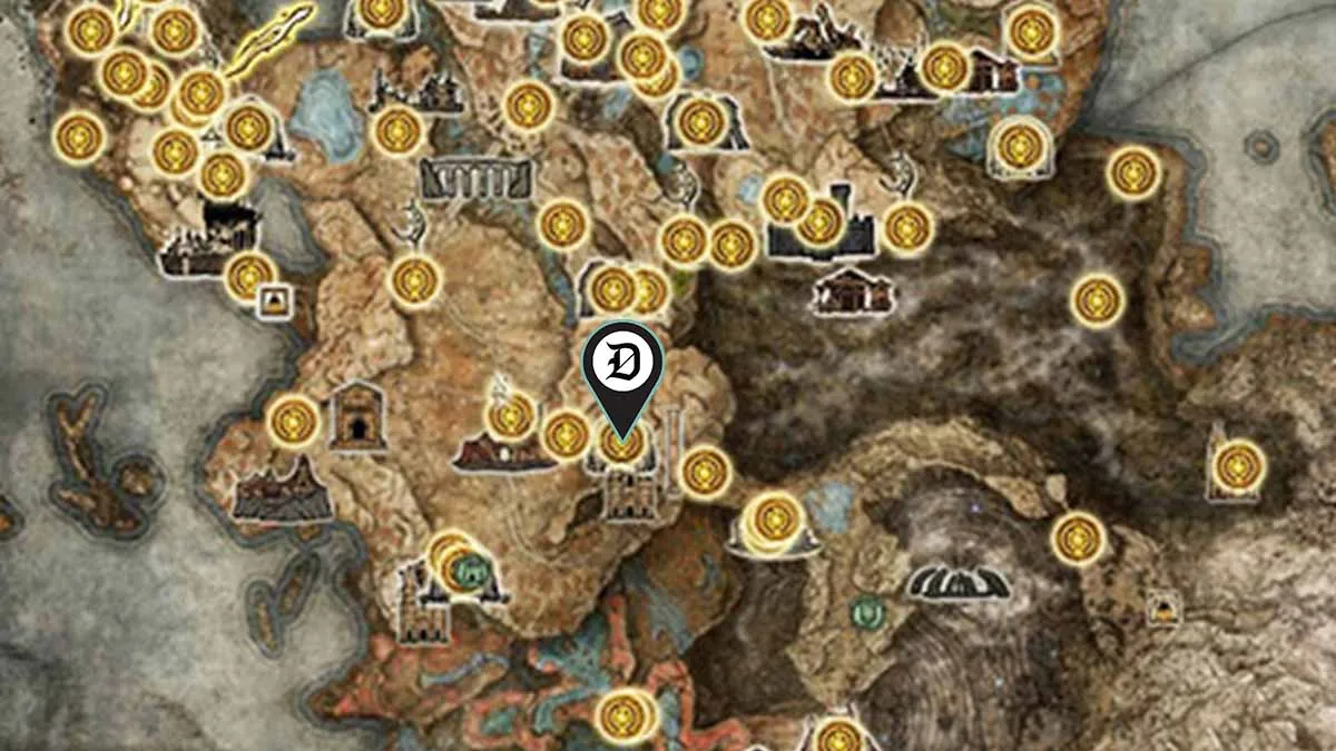Dragon's Pit marked on Elden Ring Shadow of the Erdtree map