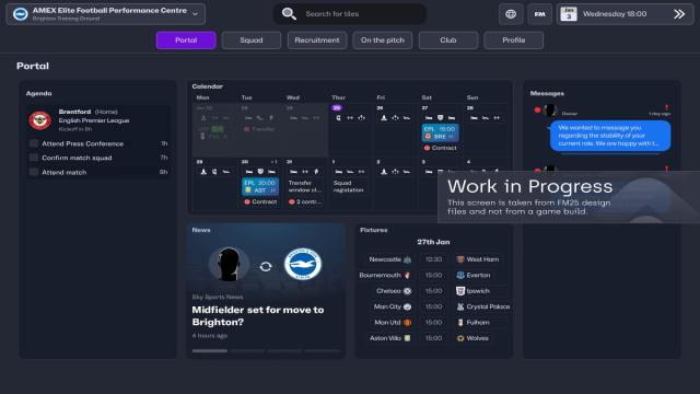 A preview of the new Portal in Football Manager 25.