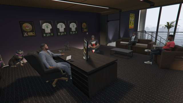 An image from GTA Online of the Agency, which features a mission with Dr. Dre.