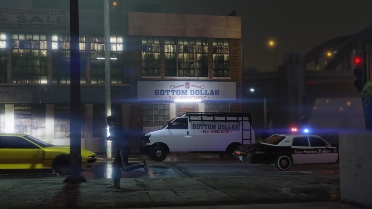 An image in GTA Online of the Bottom Dollar Bail agency, a bail office you can purchase to make money.