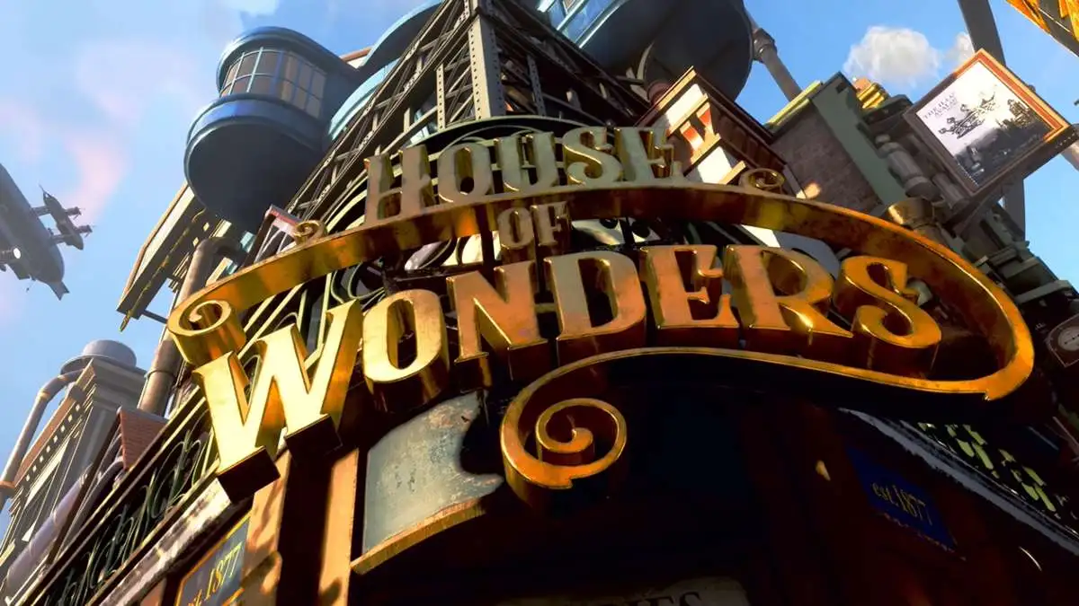 House of Wonders monument sign in Clockwork Revolution trailer