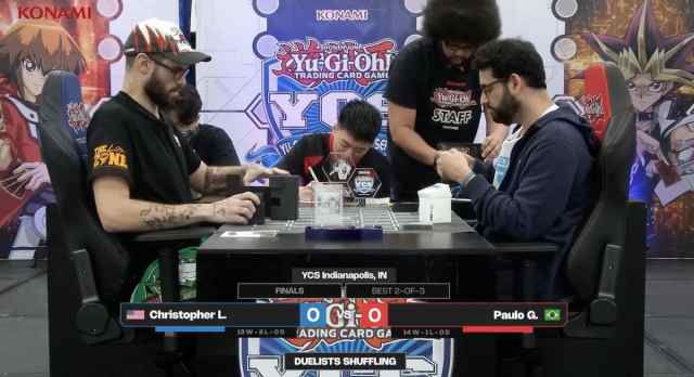 Christopher LeBlanc vs. Paulo on-stage at YCS Indy 2024.