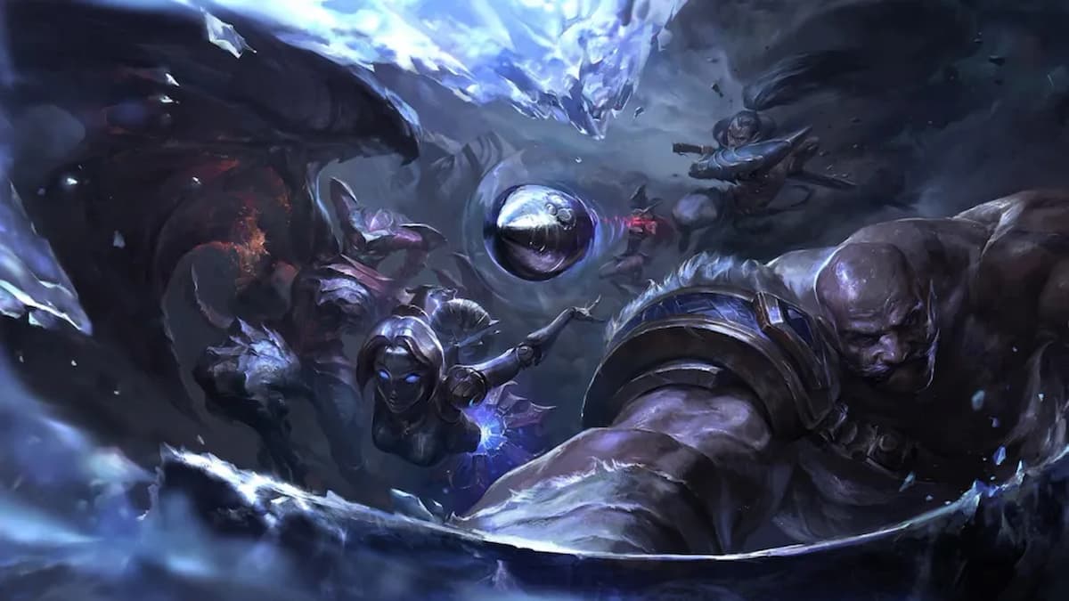 League of Legends splash art featuring Braum, Orianna, Yasuo, and more.